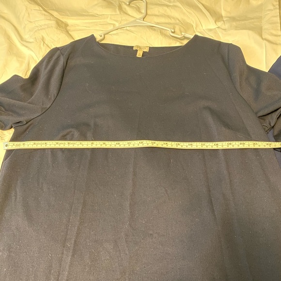 Talbots 2x Navy Blue dress with 3/4 sleeves and cute tied cuffs - Picture 8 of 9